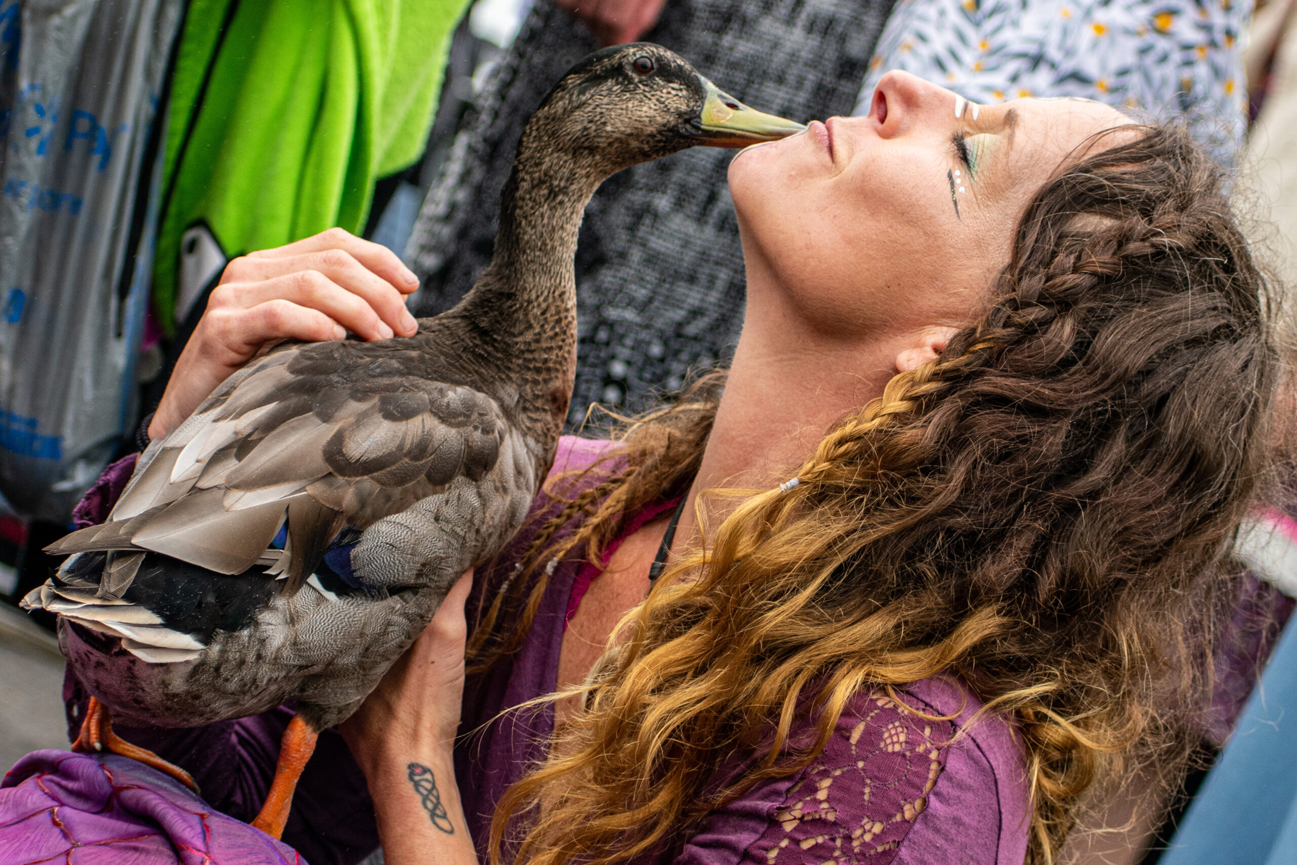 Shelli Buttons and Winston the Wonderfowl